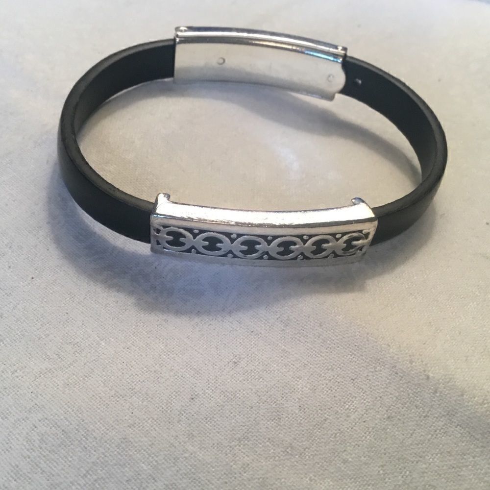 $8 ea or 3/$15. Silvertone Rubber Bracelet